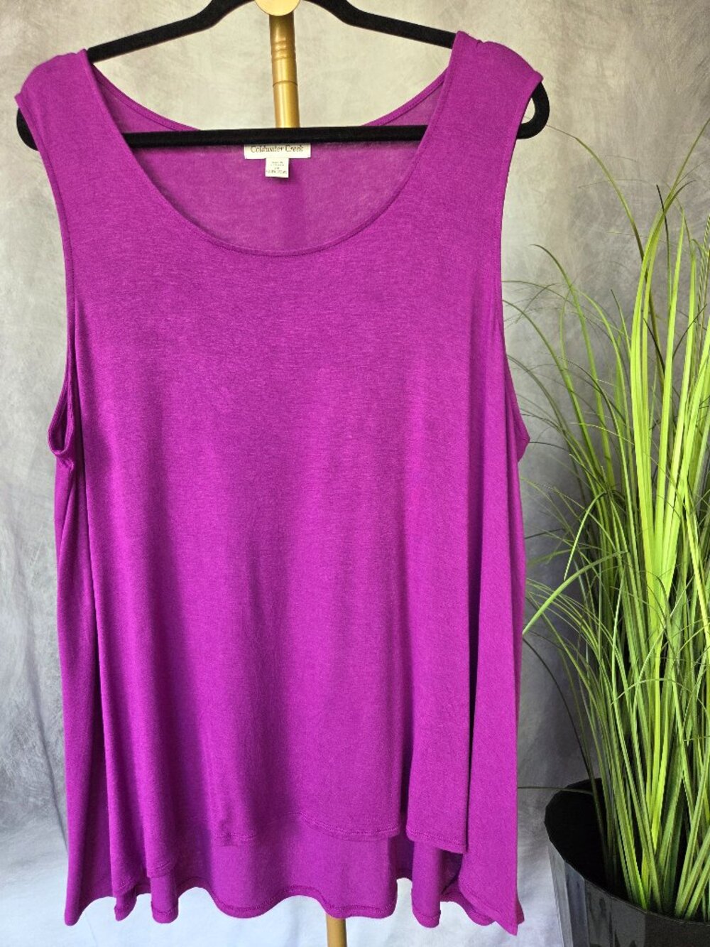 Women's Coldwater Creek Bright Stretchy Violet Tank Top Size 2X NWOT